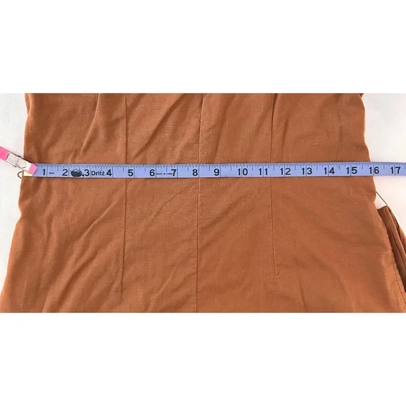 Abercrombie & Fitch Reddish Brown Adjustable Strap Belted Romper, w/ Pockets, M - Picture 11 of 14